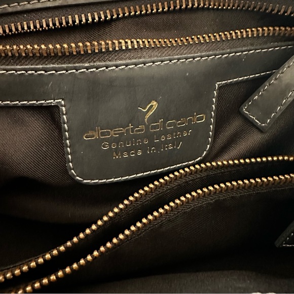 ALBERTA Di CANIO Grey Leather Tote Bag - Picture 6 of 9